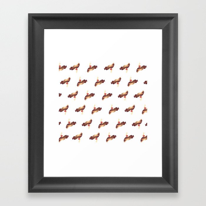 Bunnies riding bears Framed Art Print