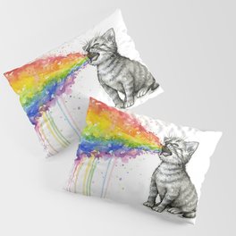 Kitten Puking Rainbow Pillow Sham