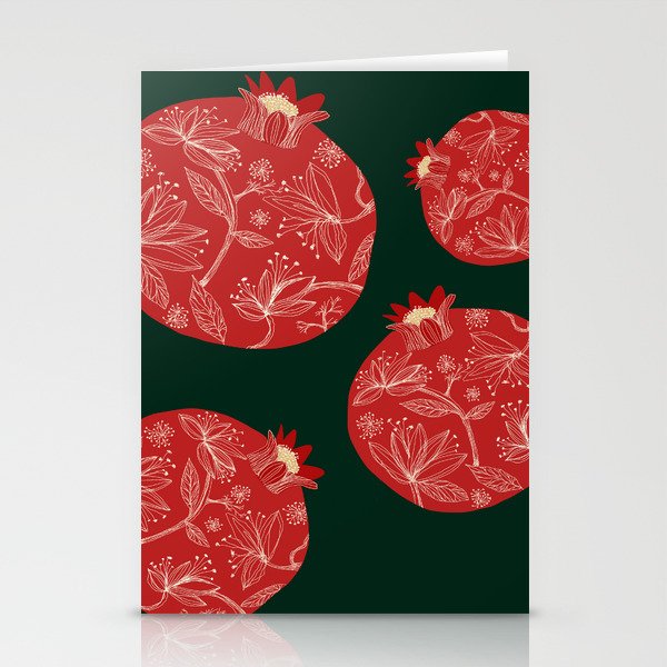 Pomegranate pattern Stationery Cards