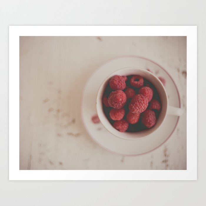Raspberries Photograph #raspberryprint #foodprint #fooddecor #kitchendecor Art Print