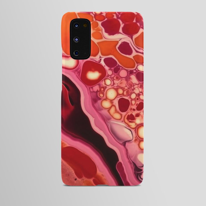 Orange and pink fluid abstract painting Android Case