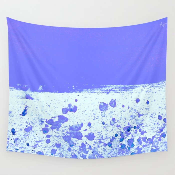 Ink Drop Blue Wall Tapestry