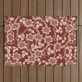 Heritage Floral Pattern  Red and Cipria Outdoor Rug