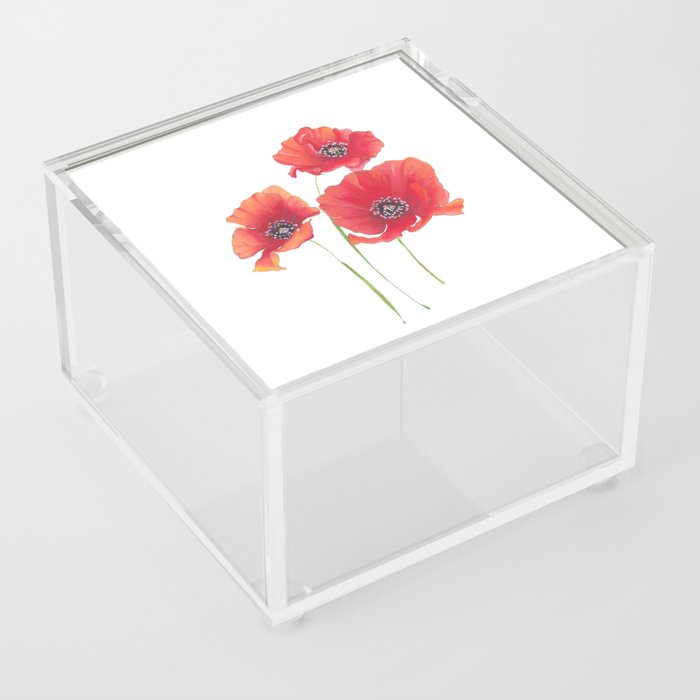 Red Poppies Acrylic Box