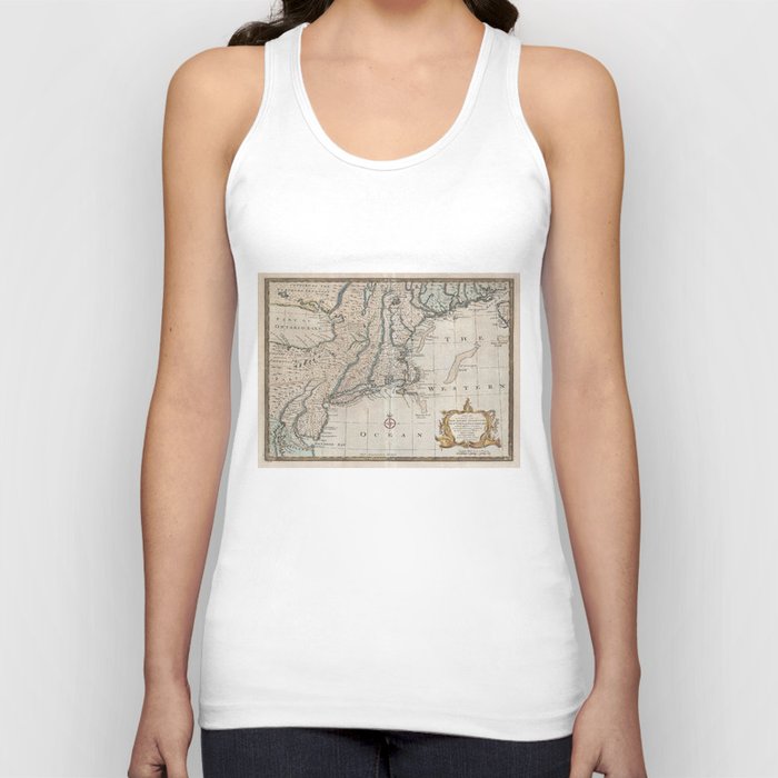 Vintage Map of The New England Coast (1747) Tank Top