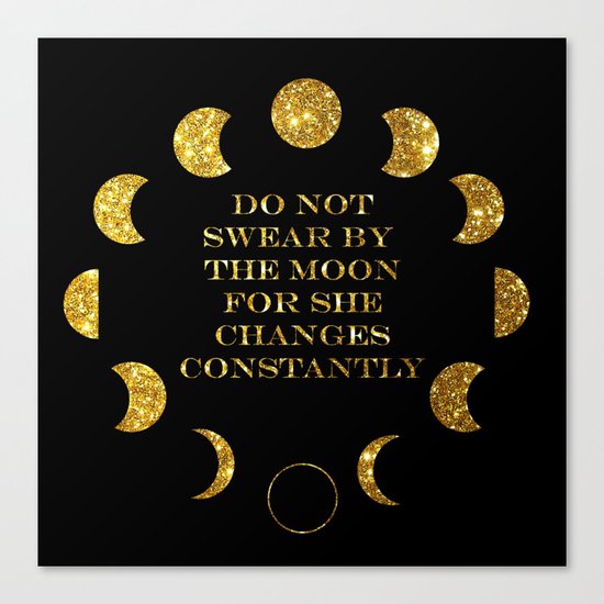 Moon Phases Gold Canvas Print