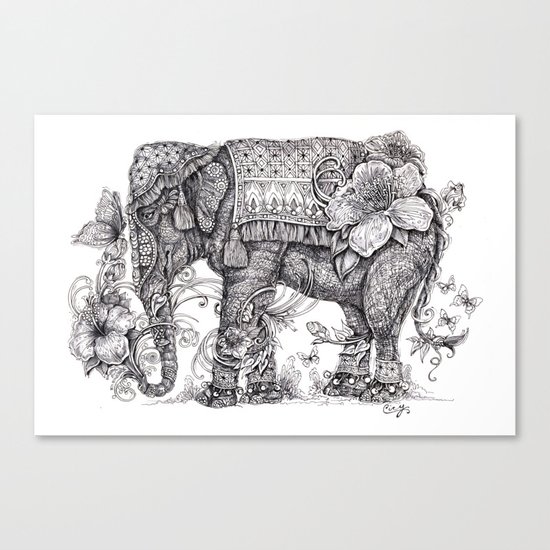 "Anesh the Creative Elephant" Canvas Print