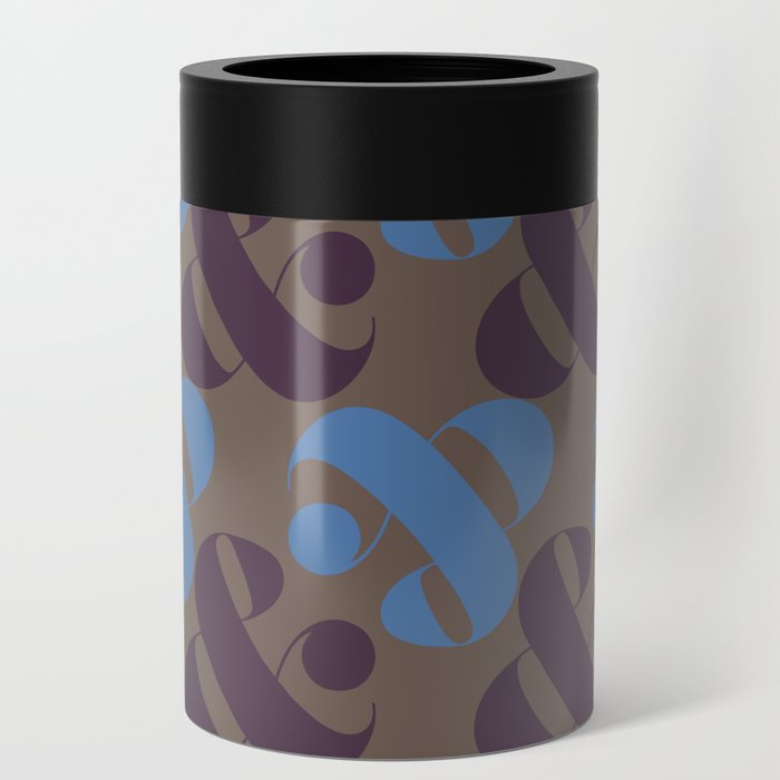 Ampersand pattern purple and blue Can Cooler