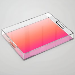 Gradient Ombre Living Coral Millennial Plastic Pink Pattern Peachy Orange Soft Trendy Cute Texture Acrylic Tray