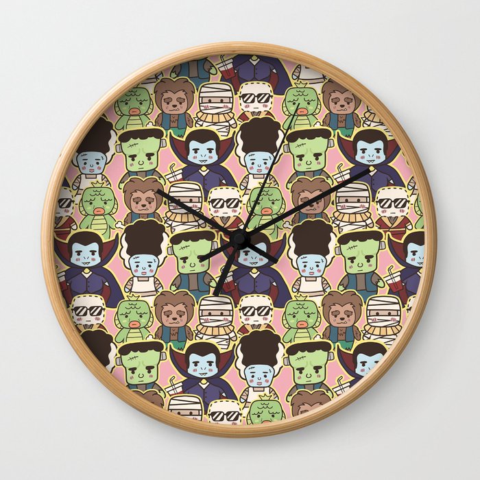 Kawaii Little Monsters Series 1 Pattern Print Wall Clock