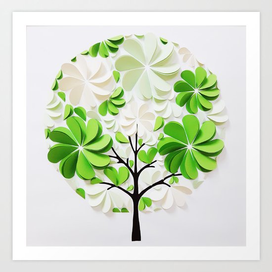 Green tree Art Print