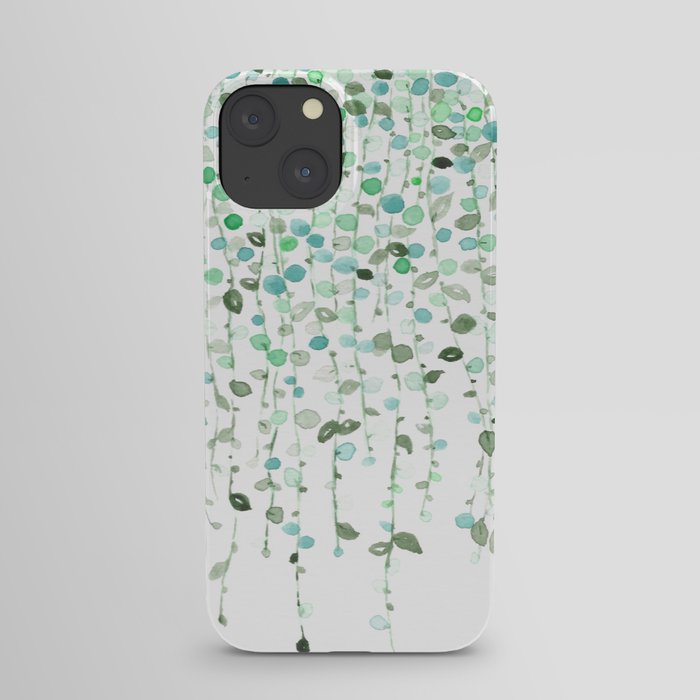 Tiny Leaves III Watercolor Design iPhone Case
