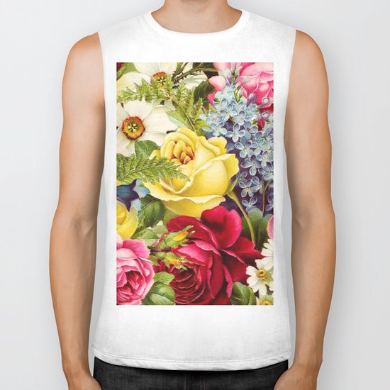 flowers profusion Biker Tank