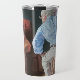 Rockwell Meets Picasso - Nude in a Red Armchair Travel Mug