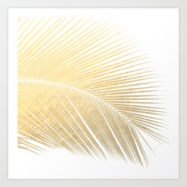 Palm leaf - gold Art Print