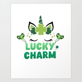 st patricks day text, Lucky Charm quote, Design. Art Print