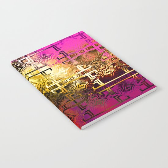 1001 Lights Pattern (gold-magenta-vermillion) Notebook