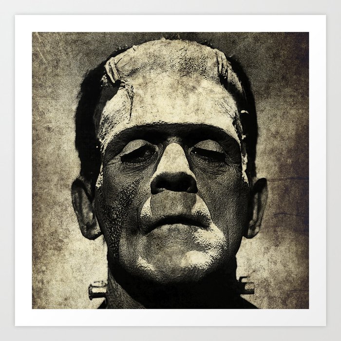 Frankenstein Grunge Art Print by Rock or Die | Society6