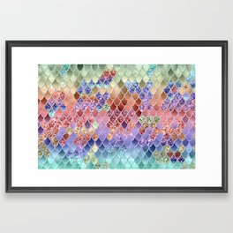 Summer Mermaid Glitter Scales #7 (Faux Glitter) #decor #art #society6 Framed Art Print