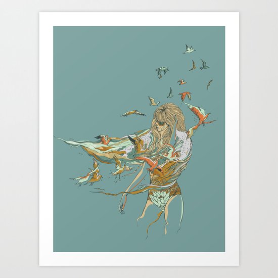 MELT INTO THE OCEAN Art Print