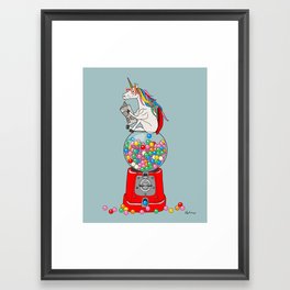 Unicorn Gumball Poop Framed Art Print
