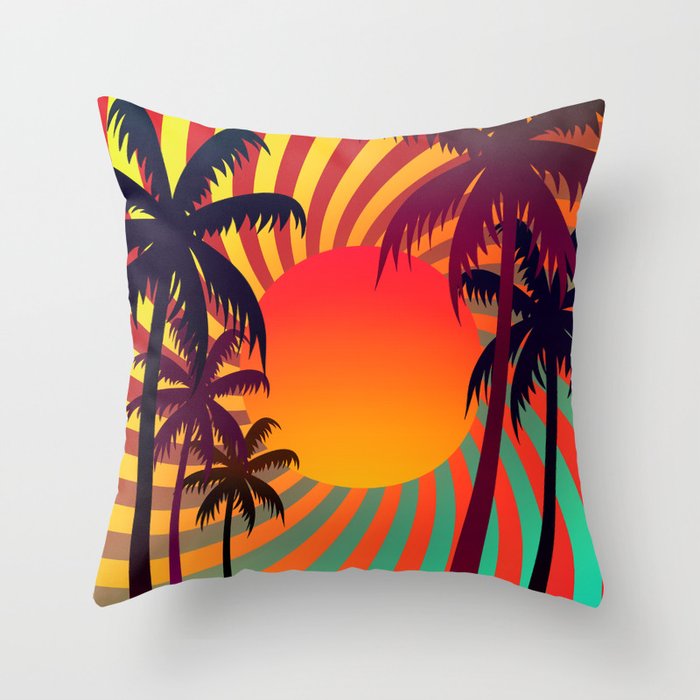 Tropical Sunset 1 Throw Pillow