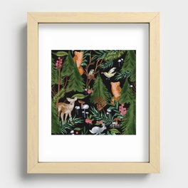 Winter Forest Animals Recessed Framed Print