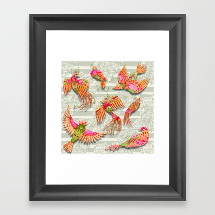 Exotic Birds Framed Art Print