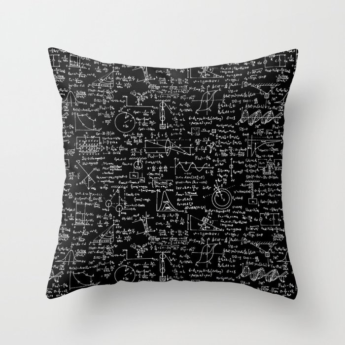 Physics Equations on Chalkboard Throw Pillow