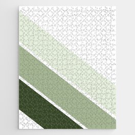 Abstract Monochromatic Sage Green Stripes Jigsaw Puzzle