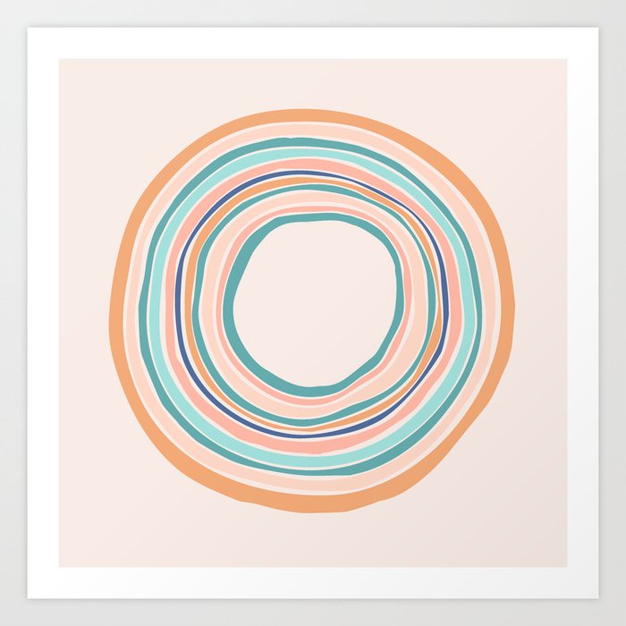 Time Travel - Colorful Rings Art Print