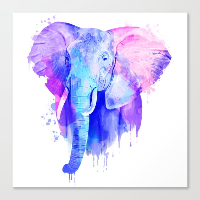 Elephant Watercolor, Animal Watercolor, Watercolor Art Leinwanddruck