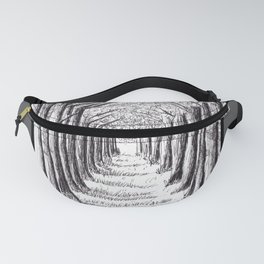 Amazing Tree Tunnel Drawing in Ink Fanny Pack