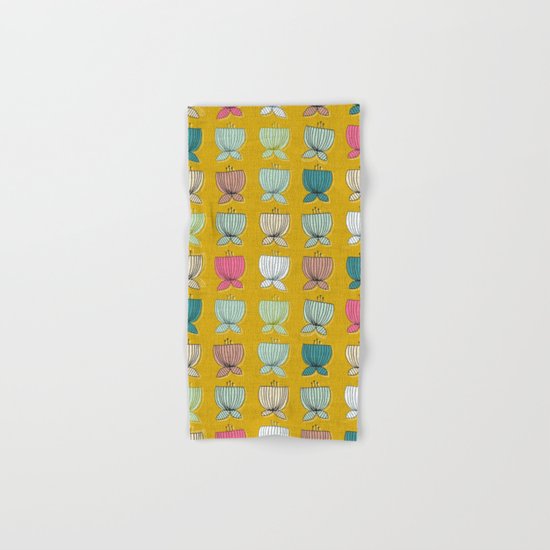 flower cups yellow Hand & Bath Towel
