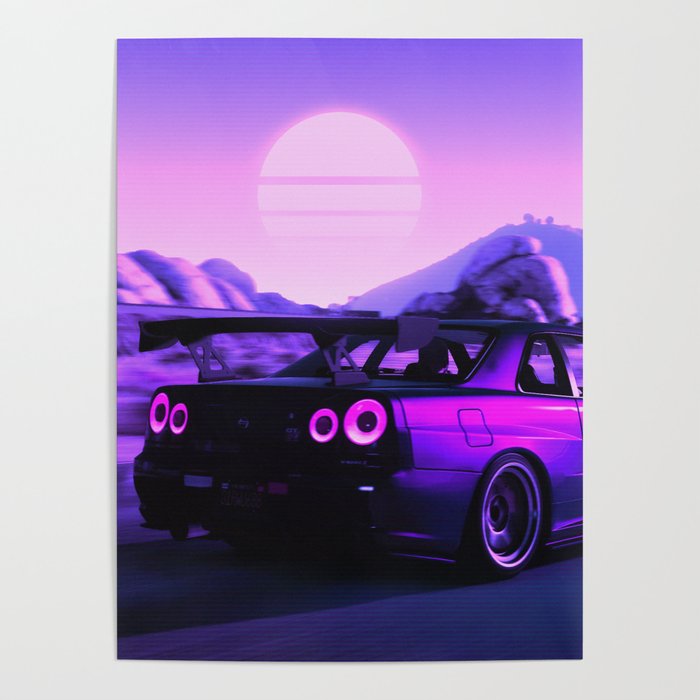 R34 Synthwave Poster