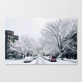 Chicago Street after Snow Canvas Print