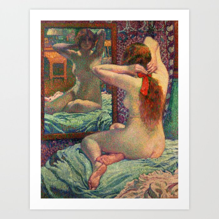 The Scarlet Ribbon by Theo van Rysselberghe (Nude Art) Art Print