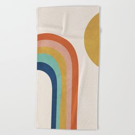 The Sun and a Rainbow Beach Towel