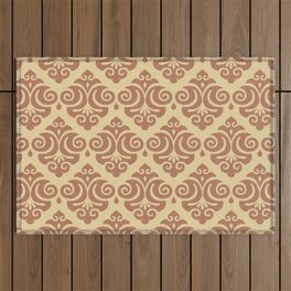 Victorian Gothic Pattern 533 Brown and Tan Outdoor Rug