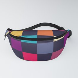 Checkerboard Checkered Checked Check Chessboard Pattern in Polychrome Multicolor Color Fanny Pack