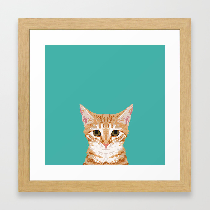 Tabby Orange Cat Head Cat Breed Gifts Cute Tabby Cats Must Haves Framed Art Print By Catclub Society6