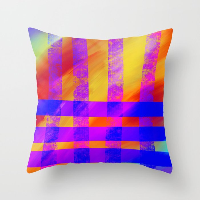 Hot and Cold Stripes Throw Pillow