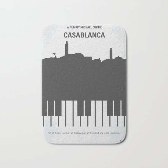 No192 My Casablanca minimal movie poster Bath Mat