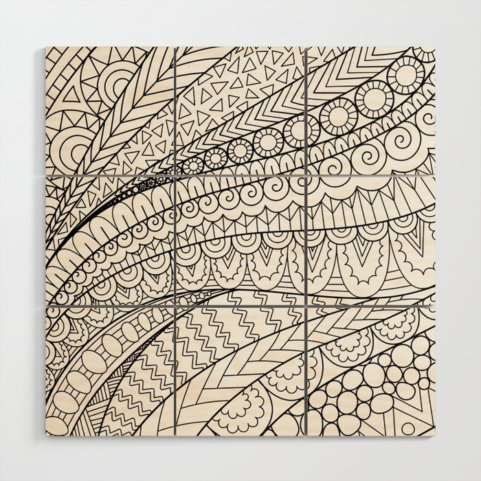 abstract lines Wood Wall Art