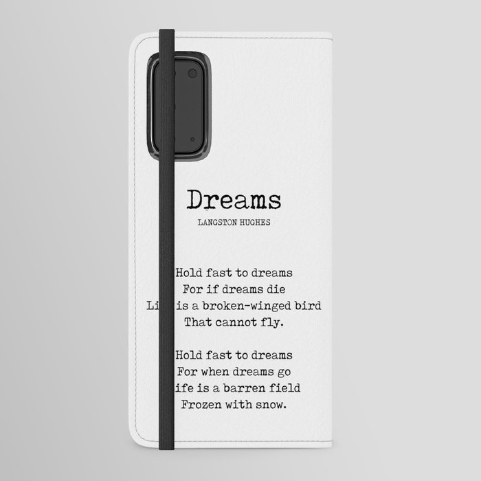 Dreams - Langston Hughes Poem - Literature - Typewriter 1 Android Wallet Case