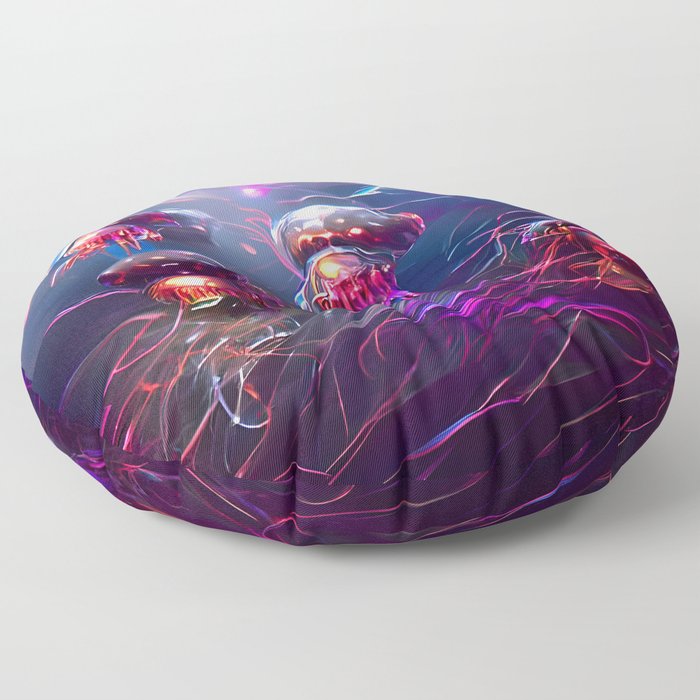 Purple Jellyfish Floor Pillow