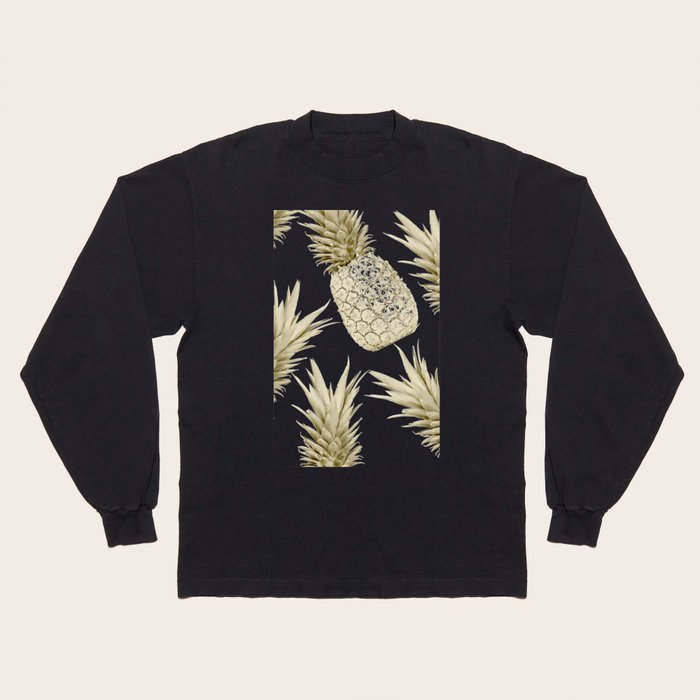Gold Pineapple Bling Long Sleeve T Shirt by Isabella Raines Society6