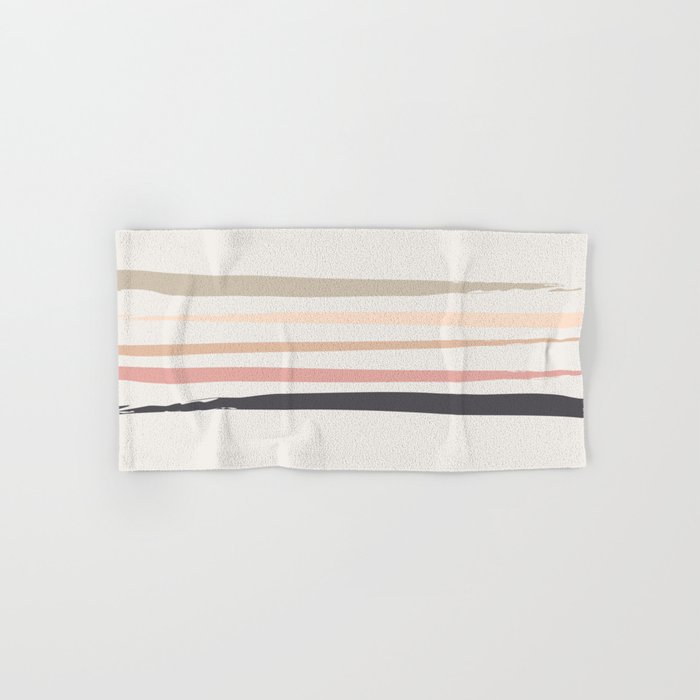Inkaa - Nude Colourful Summer Retro Ink Stripes Design Hand & Bath Towel