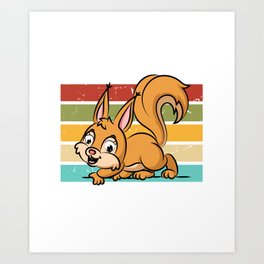 I Like Squirrels And Maybe 3 People Fox Japanese Squirrel Art Print
