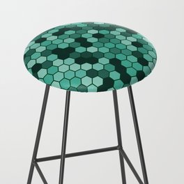 Green & Black Color Hexagon Honeycomb Design Bar Stool